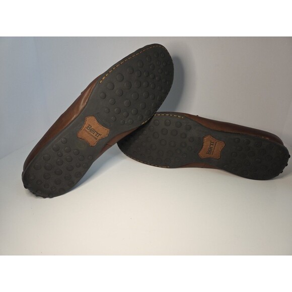 Men’s 11 BORN Brown Casual Comfy Driving Mocs Moccasin Loafers Very Soft Leather - Picture 6 of 9